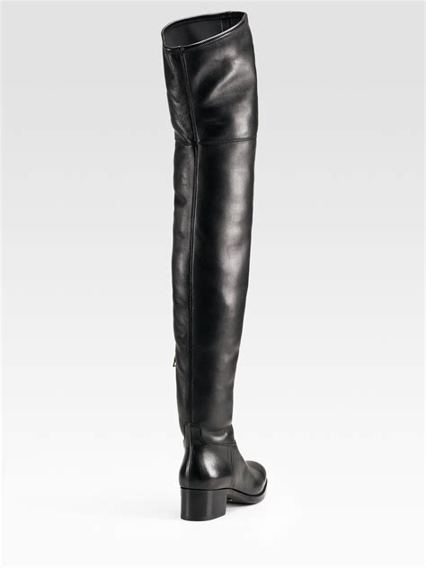 prada thigh high boots black|prada thigh platform boots.